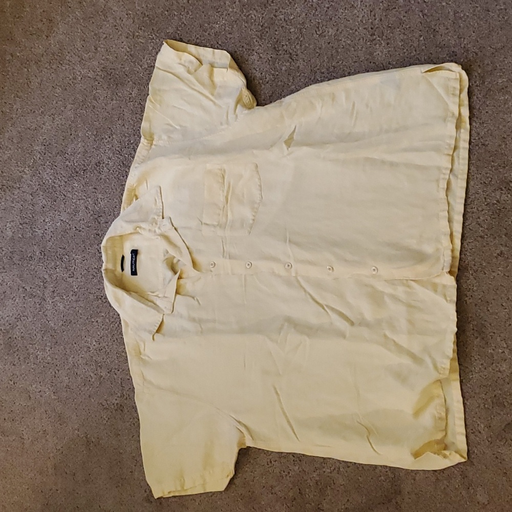 Nautica Linen Short Sleeve Button-Down Shirt